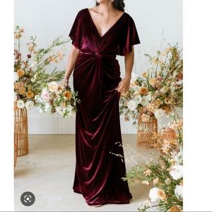 Revelry romantic rose velvet maxi dress